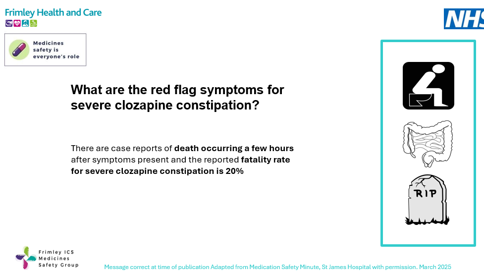 Clozapine and constipation