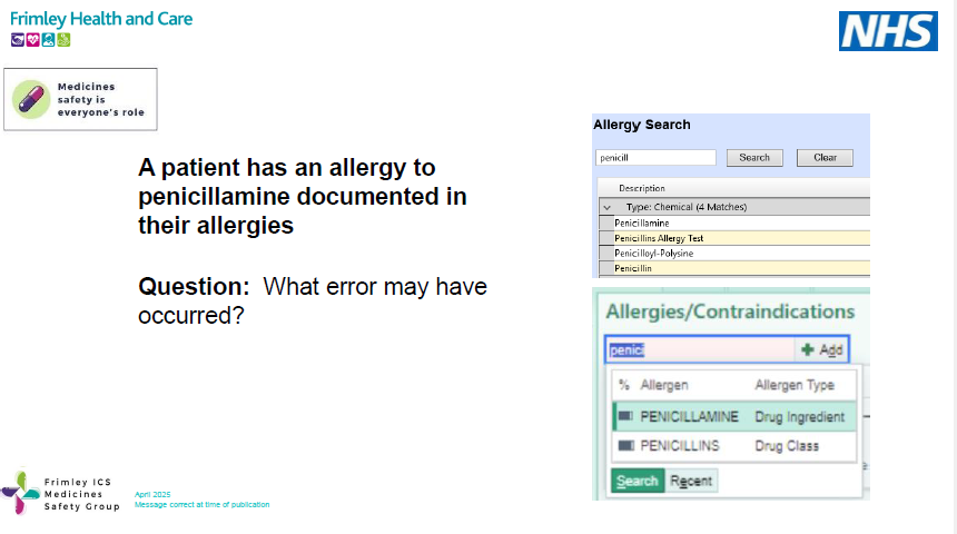 Penicillamine "allergy"