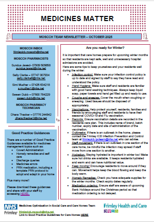 Medicines Matter- newsletter for care homes October 2025