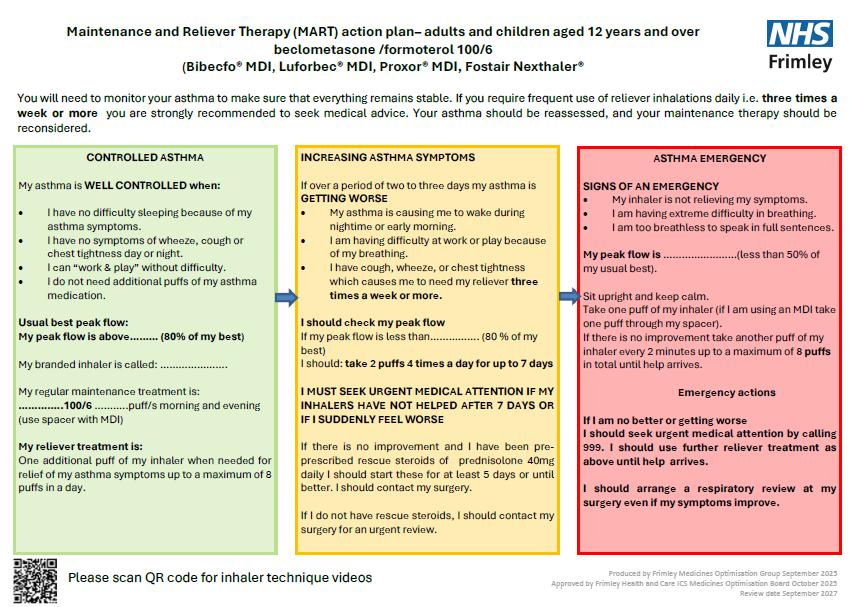 Maintenance and Reliever Therapy (MART) action plan- beclometasone&formoterol 100/6 (Bibecfo, Luforbec, Proxor, Fostair Nexthaler)