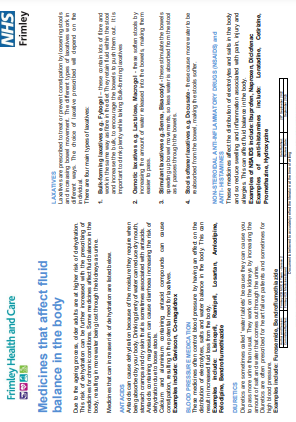 Medicines that affect fluid balance in the body