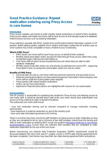 EMIS proxy - good practice guide