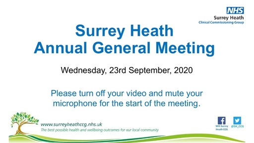 2020 Surrey Heath CCG AGM presentation
