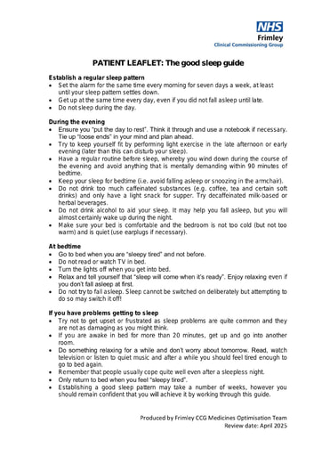 Good sleep guide