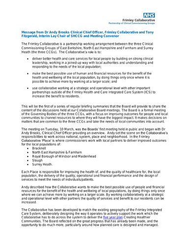 Collaborative Board Summary