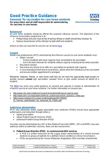 Flu vaccines-good practice guide