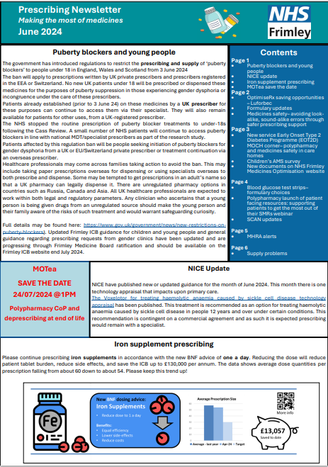 Frimley ICB prescribing newsletter- June 2024