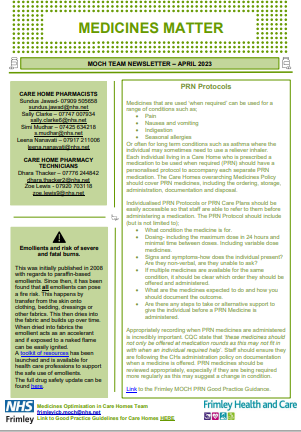 Medicines Matter - newsletter for care homes April 2023