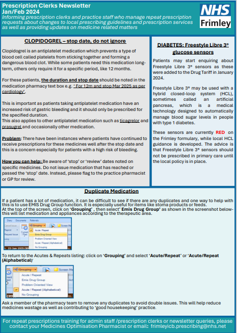 Prescription clerks newsletter- Jan/Feb 2024