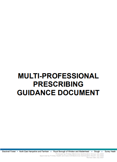 NHS Frimley multi professional prescribers policy
