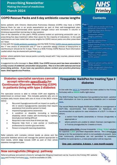 Frimley ICB prescribing newsletter- March 24