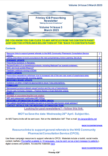 Frimley ICB prescribing newsletter March 23