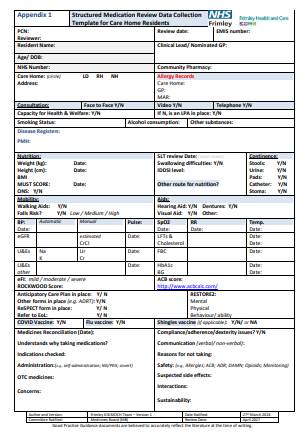 Reporting and learning from a medicine related Patient Safety Incident- template (WORD)
