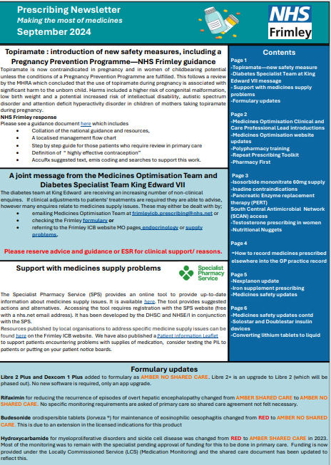 Frimley ICB prescribing newsletter-  September 2024