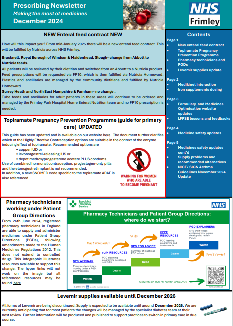 Frimley ICB prescribing newsletter November/December 2024